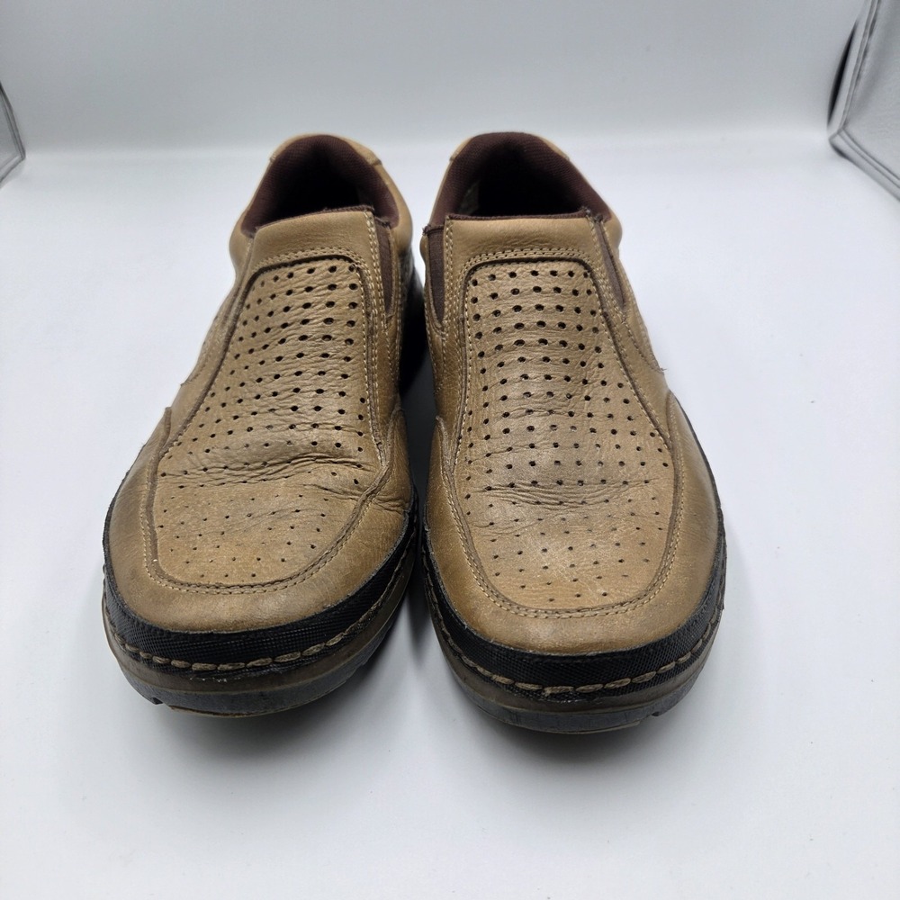 Rockport Slip On Shoes Men's Size 9 Brown Leather Walking Comfort Casual Loafers